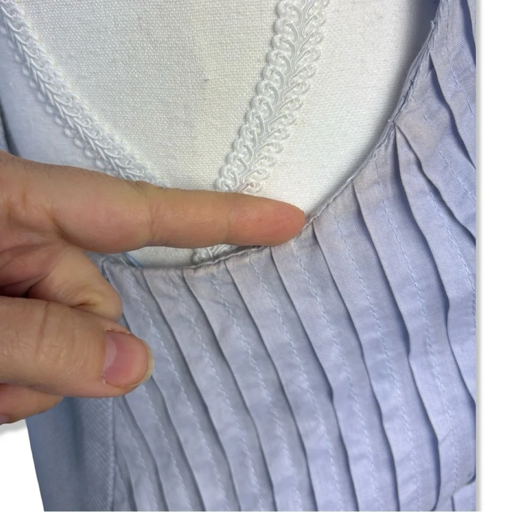 J CREW Pleated Chevron Dress in Soft Blue